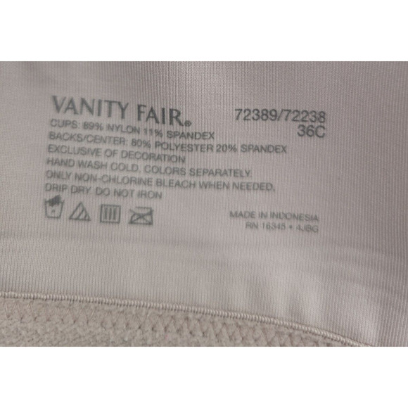 Vanity Fair Convertible Tan Full Coverage Comfort Wire Free Bra Size 36C - Picture 4 of 8